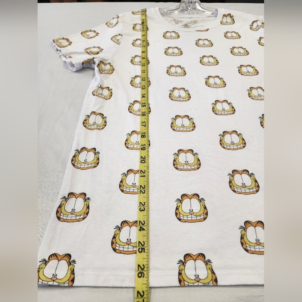 Garfield Men's White T-Shirt with Cartoon Printed Head Graphic Design, sz MD - Picture 5 of 13